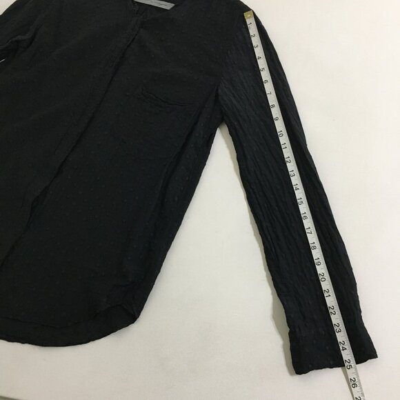 Raquel Allegra Womens 2 Polka Dot Embroidered Button Down Blouse Long Sleeves - Picture 15 of 16